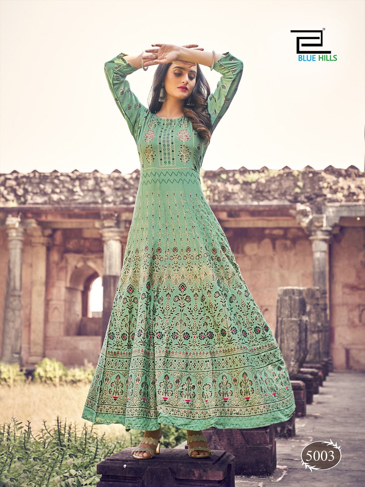Blue Hills Festival Night Vol 5 Printed Wholesale Anarkali Kurtis Catalog